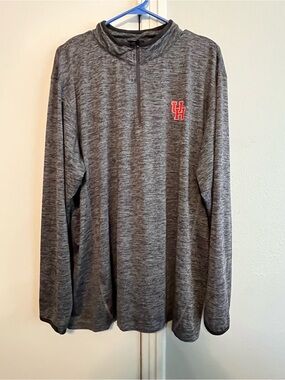 Gray UH Long-Sleeve Quarter-Zip Performance Shirt Houston Cougars - XL